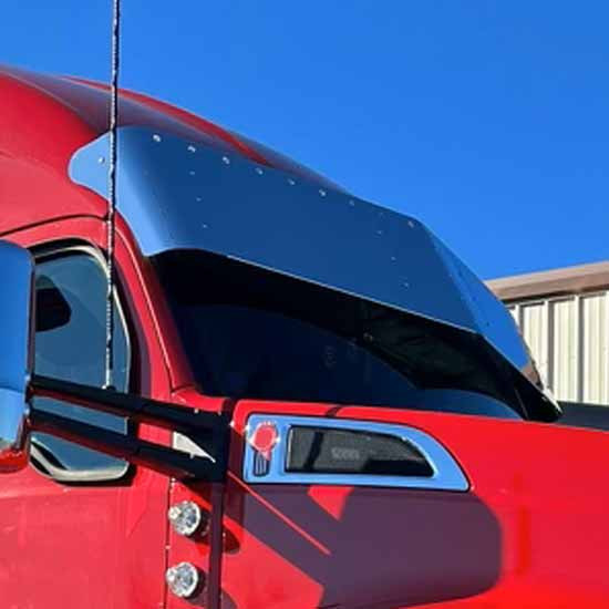 17 Inch Stainless Steel Sun Visor W/ 18 - 3/4 Inch Light Holes For Kenworth T680
