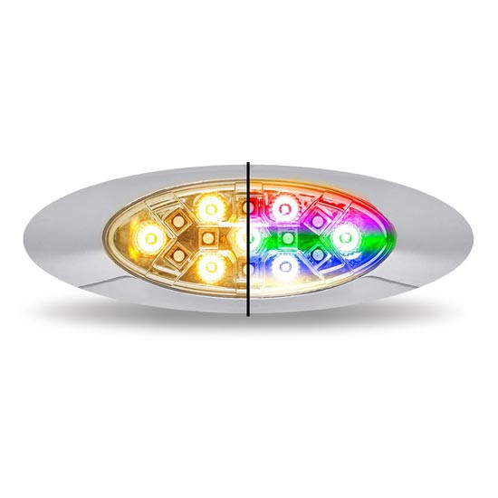 Amber/RGB Dual Function Gen 4 LED Clearance, Marker & Auxiliary Light W/ Clear Lens