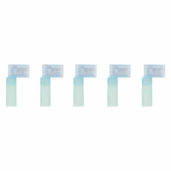 Female Flag Style Terminal 16-14 AWG W/ Crimp Seal Heat Shrink & Brown Wood Colored Rim 5 Pack