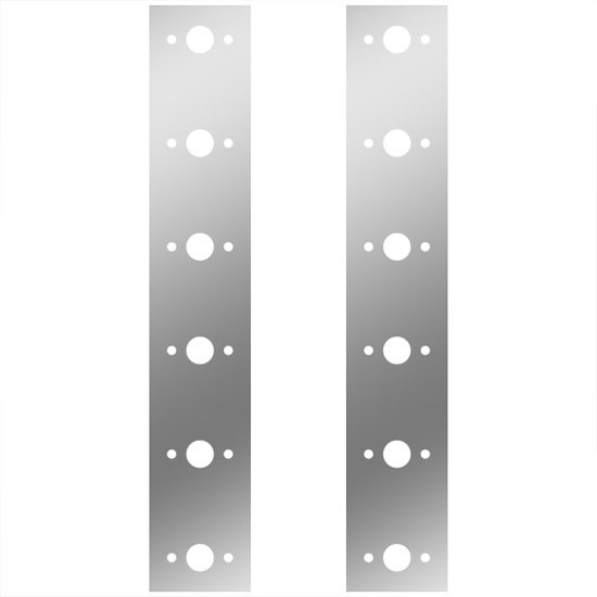 15 Inch Stainless Steel Rear Air Cleaner Panels W/ 12 P3 Light Holes For Kenworth W900B/W900L