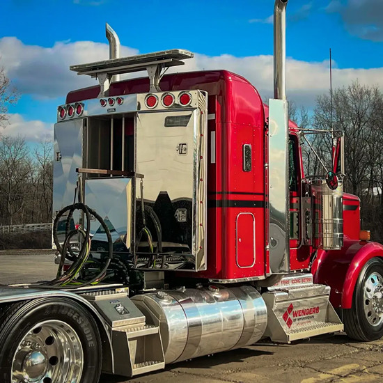 Angled Style Aluminum Cab Rack 80 X 72 X 14 Inch W/ Full Height Stainless Steel Doors Options