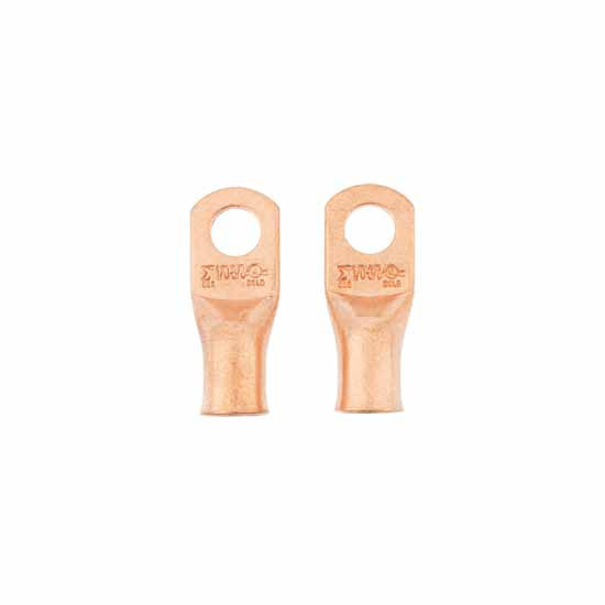 Copper Seamless Tubular Lug W/ Flared End & AWG Option 2 Pack