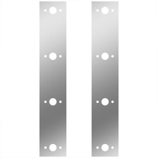 13 Inch Stainless Steel Front Air Cleaner Panels W/ 8 P3 Light Holes For Kenworth W900