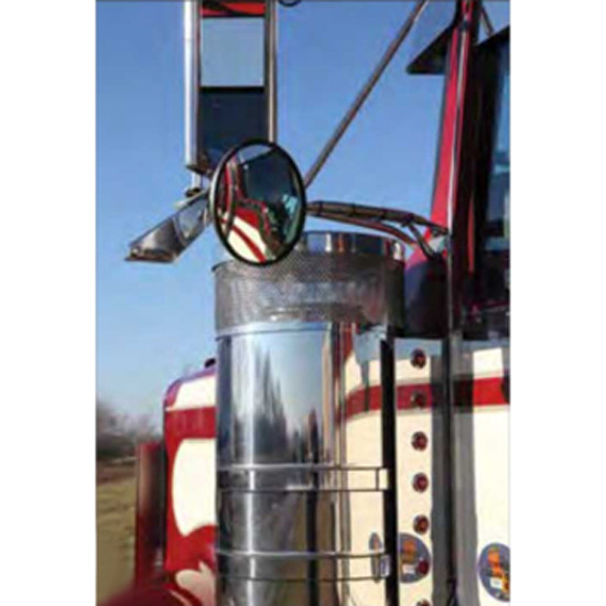 Roadworks Stainless Steel Air Breather Light Panel Rear Facing W/ 3 Supernova Light Holes For Kenworth 2012 & Newer W/ 15 Inch Donaldson Air Breather