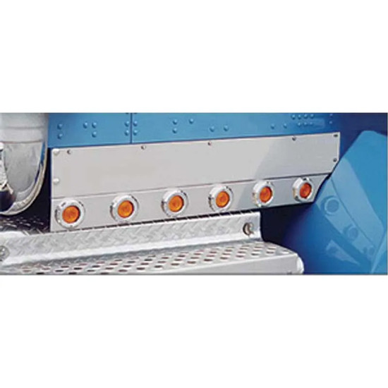 Roadworks 430 Stainless Steel Split Fender Cab Panel W/ Light Hole Options For Kenworth T800 Split Fender 2010 & Earlier