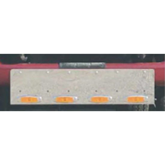 Roadworks Stainless Steel Front License Plate Holder W/Cut Out Options For Freightliner FLD112/120, Century & Columbia 2003 & Earlier