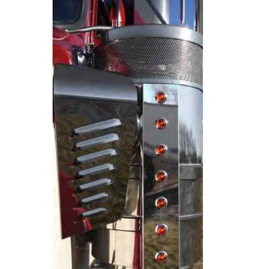 Roadworks Stainless Steel Air Breather Light Panel Front Facing W/ Light Options For Kenworth 2011 & Newer