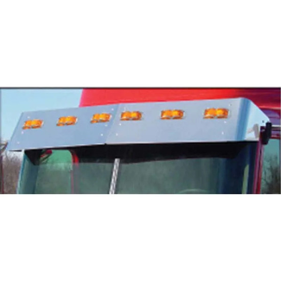 Roadworks 15 Inch Louvered Stainless Steel Drop Visor W/ Light & Louvered Options For International I Model Series W/ Hi-Rise & Sky-Rise Pro Sleepers