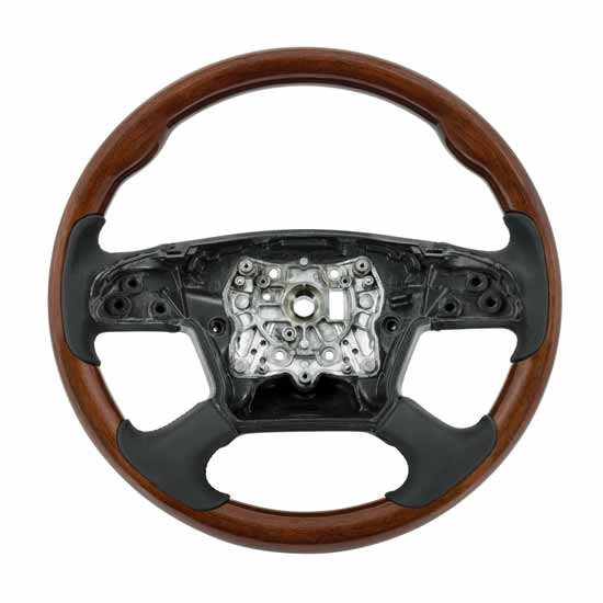 18 Inch Wood Steering Wheel W/ Adapter Options For Freightliner Cascadia 116/126