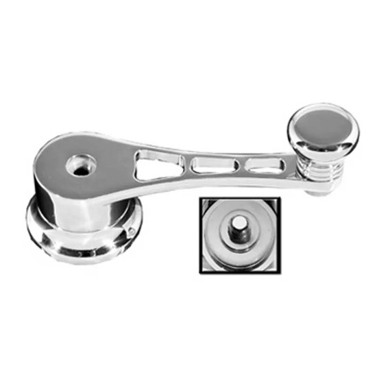 Aluminum Window Regulator Crank Handle W/ Flange & Chrome Mounting Screw For Peterbilt 1998 & Newer