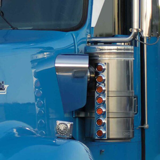 Stainless Steel Air Cleaner Hose Guard W/ 2 Air Intake Shrouds & Hardware For Kenworth T800 & W900L/B