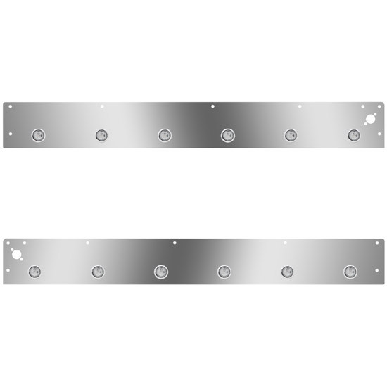 5.25 Inch Cab Panels W/ 3/4 Inch Amber/Clear Step Lights For Kenworth W900L