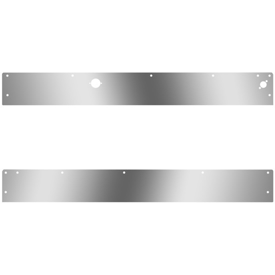 5.25 Inch Stainless Steel Blank Cab Panels W/ Block Heater Plug, Step Light Holes For Kenworth T800, W900L