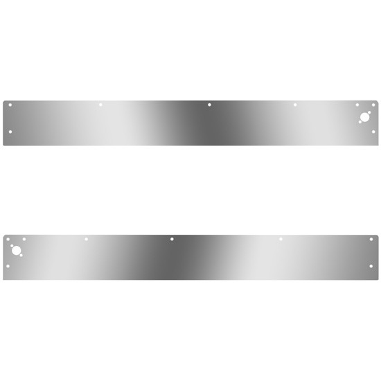 5.25 Inch Stainless Steel Blank Cab Panels W/ Dual Step Light Holes For Kenworth T800, W900L
