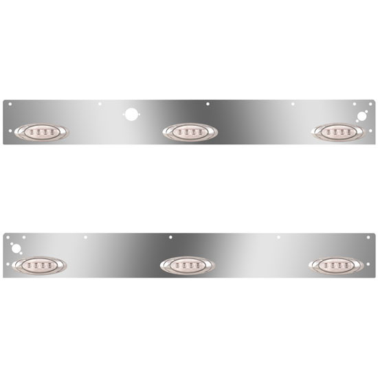 Day Cab Panels W/ 6 P1 Amber/Clear LEDs, Block Heater Plug, Dual Step Light Holes