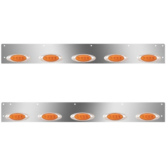 Stainless Steel Cab Panels W/ 10 P1 Amber/Amber LEDs For Kenworth T800, W900