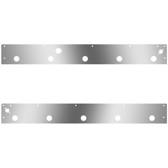 S.S. Day Cab Panels W/ 10 - 2 Inch Light Holes, Block Heater Plug Hole, Dual Step Lights For Kenworth T800, W900
