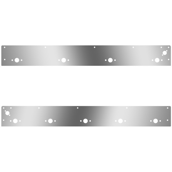 Day Cab Panels W/ 9 Total P3 Light Holes, Dual Step Lights For Kenworth T800 Split Fender