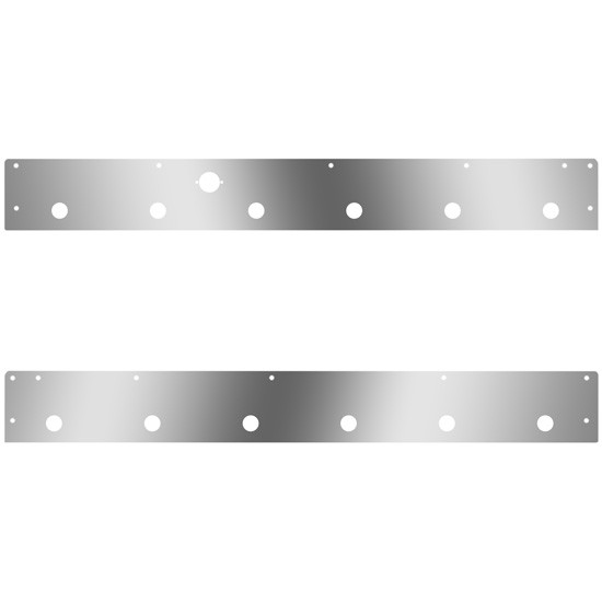 Stainless Steel Cab Panels W/ 12 Round 3/4 Inch Light Holes, Block Heater Plug For Kenworth T800, W900