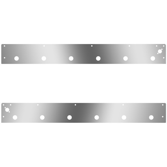 Stainless Cab Panels W/ 12 Round 3/4 Inch Light Holes, Dual Step Light Holes For Kenworth T800, W900