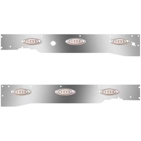 Cab Panels W/ Block Heater Plug, Driver Side Step Light Hole, 6 P1 Amber/Clear LEDs For Kenworth T660 W/ RME