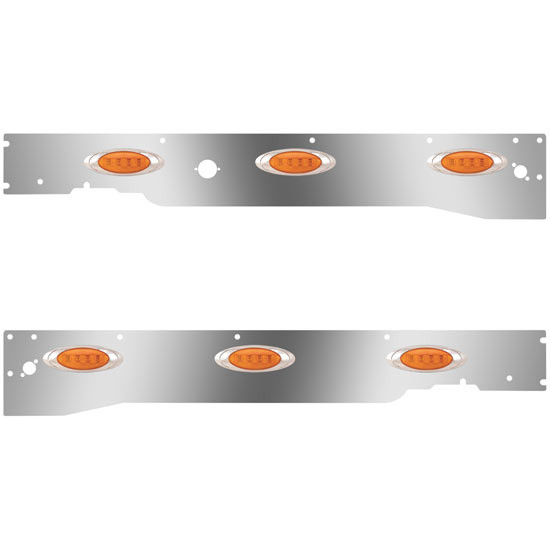 Cab Panels W/ Block Heater Plug, Dual Step Light Holes, 6 P1 Amber/Amber LEDs For Kenworth T660 2008 - 2012 W/ RME