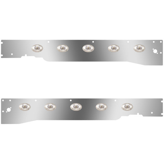 Cab Panels W/ Dual Step Light Holes, 10 P3 Amber/Clear LEDs For Kenworth T660 W/ RME 2013-2017