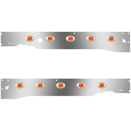 Cab Panels W/ Block Heater Plug, Dual Step Light Holes, 10 P3 Amber/Amber LEDs For Kenworth T660 W/ RME 2008-2012