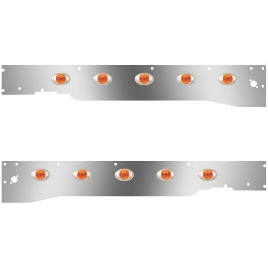 Cab Panels W/ Dual Step Light Holes, 10 P3 Amber/Amber LEDs For Kenworth T660 W/ RME 2008-2012