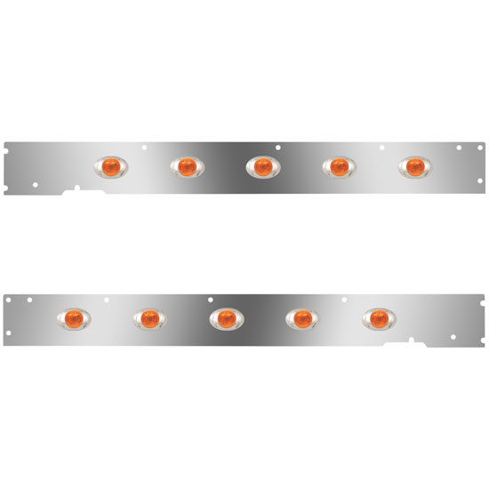 Stainless Steel Cab Panels W/ 10 P3 Amber/Amber LEDs For Kenworth T660 W/ CME 2013-2017