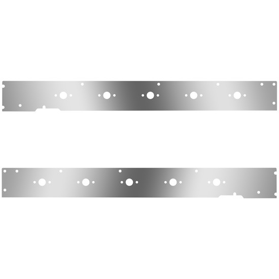 Stainless Steel Cab Panels W/ 10 P3 Light Holes For Kenworth T660 W/ Cab Mount Exhaust 2013-2017