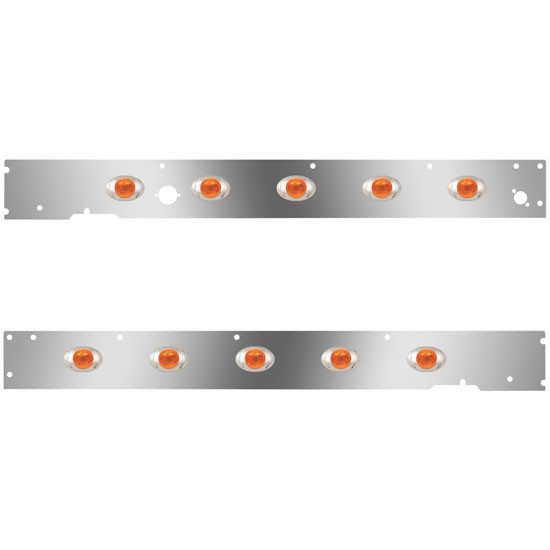 Cab Panels W/ Block Heater Plug, Driver Side Step Light Holes, 10 P3 Amber/Amber LEDs For Kenworth T660 W/ CME 2013-2017
