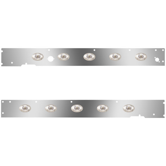 Cab Panels W/ Block Heater Plug, Driver Side Step Light Holes, 10 P3 Amber/Clear LEDs For Kenworth T660 W/ CME 2013-2017