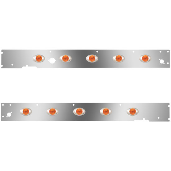 Cab Panels W/ Block Heater Plug, Dual Step Light Holes, 10 P3 Amber/Amber LEDs For Kenworth T660 W/ CME 2013-2017