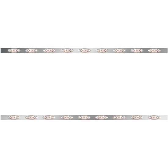 86 Inch Stainless Steel Sleeper Panels W/ 18 P1 Amber/Clear LEDs For Kenworth T800, W900