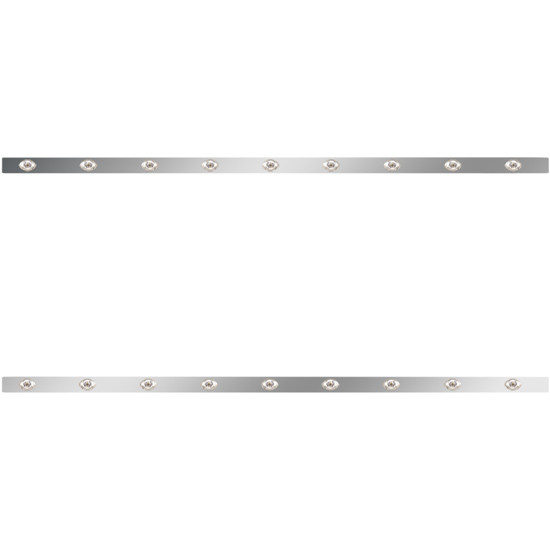 86 Inch Stainless Steel Sleeper Panels W/ 18 P3 Amber/Clear LEDs For Kenworth T800, W900