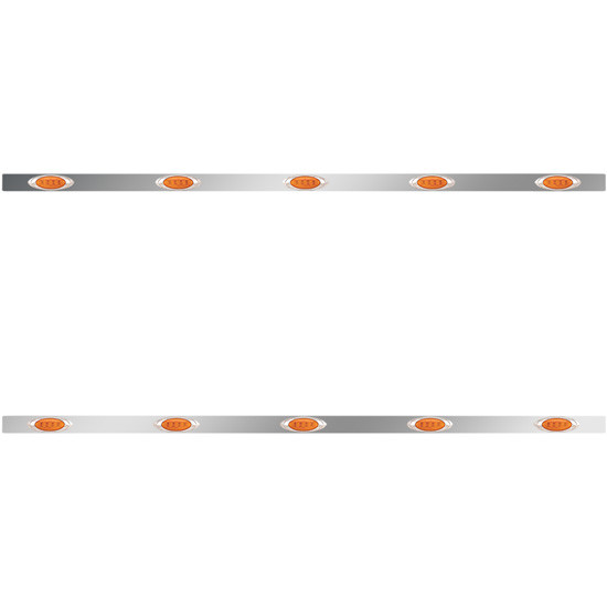 86 Inch Stainless Steel Sleeper Panels W/ 10 P1 Amber/Amber LEDs For Kenworth T660 W/ RME