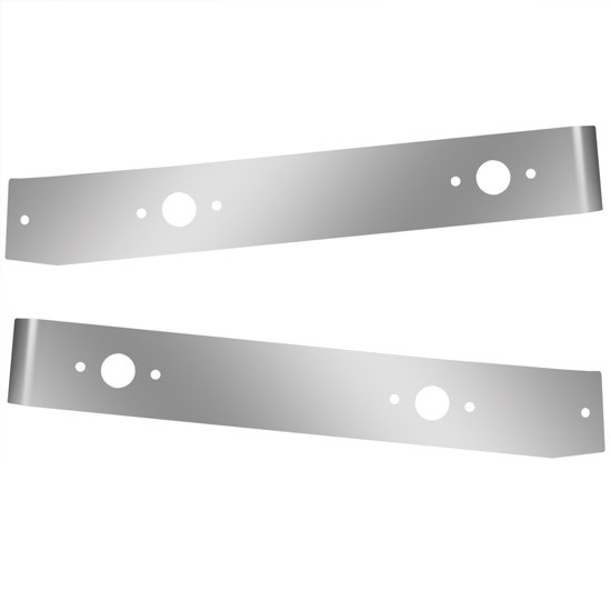 2.375 Inch Stainless Steel Angled Sleeper Extension Panels W/ 4 P3 Light Holes For Kenworth T660