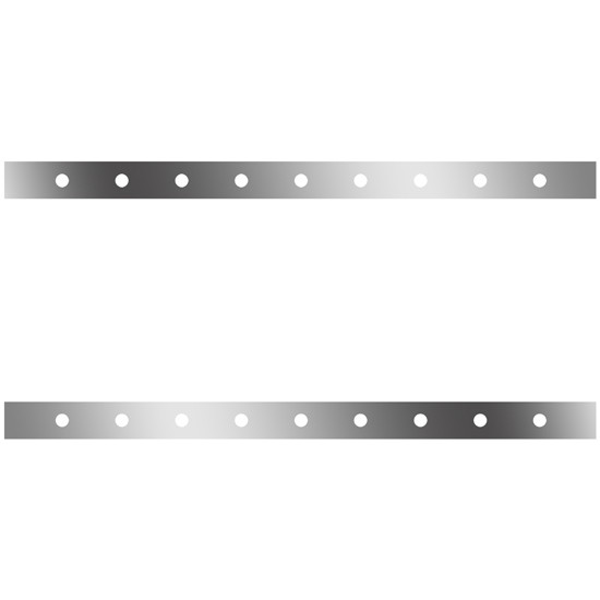 62 Inch Stainless Steel Sleeper Panels W/ 18 - 3/4 Inch Light Holes For Kenworth T660