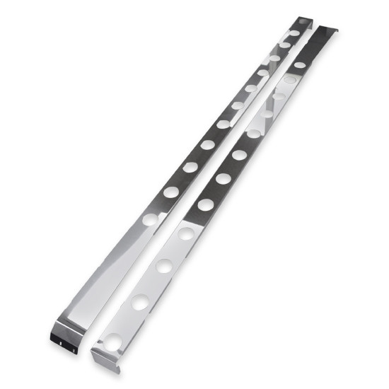 3.5 X 72 Inch Stainless Steel Sleeper Extender Panels W/ 24 - 2 Inch Light Holes For Kenworth