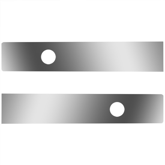 Stainless Steel Sleeper Extension Panels W/ 2 Inch Round Light Holes For Kenworth