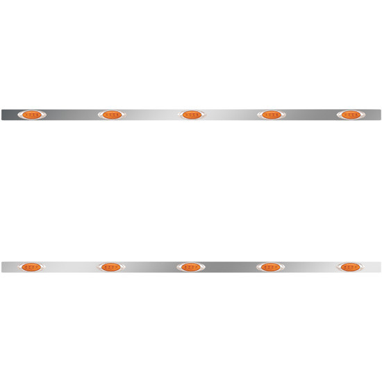 86 Inch Stainless Steel Sleeper Panels W/ 10 P1 Amber/Amber LEDs For Kenworth T800