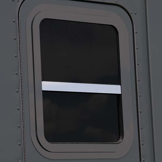 Stainless Steel Sleeper Side Window Trim Center Bar For Kenworth T680, T880, W990 Sleepers