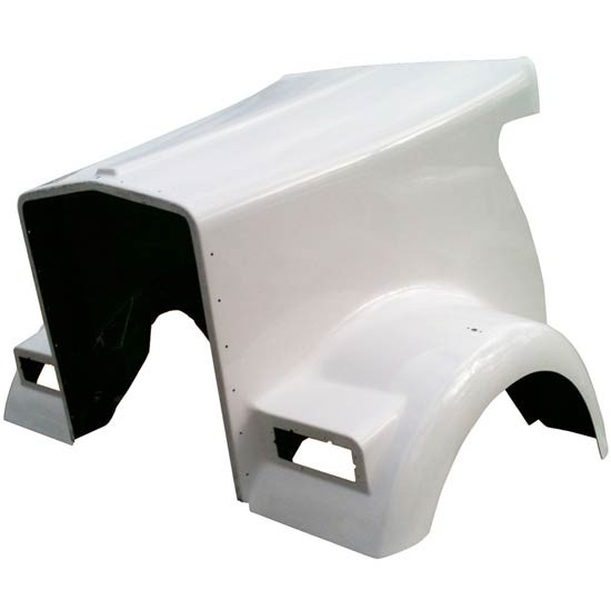 Jones Performance Fiberglass Hood W/ 66 Inch Centerline & Fenders For Kenworth W900L AeroCab Replaces K146-1326, K146-1295, K146-1325