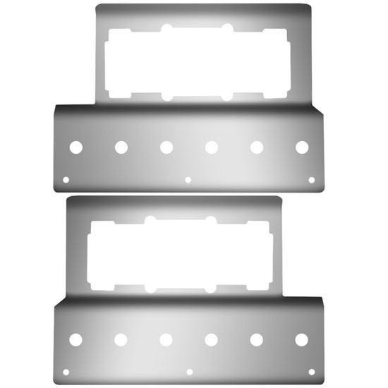 Kenworth W900L Headlight Mount Fender Guards With 12 Round 2 Inch Light Holes - Stainless Steel By Phoenix Design