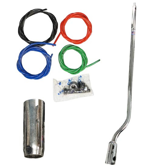 SS Shift Stick Kit W/ Round 1in X 30in Hollow Rod, 4 Colors Of Airlines, Knob Cover & Isolator Bolt Kit For Kenworth