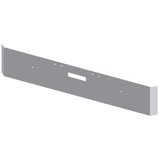 Lincoln Chrome Steel 18 Inch Texas Mitered End Bumper, 10 Gauge W/ Mounting & Step Holes For 2004 - 2007 Freightliner Classic 132XL, 120