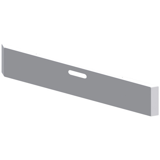 Lincoln Chrome 18 Inch Chrome Texas Blind Mount Mitered End Bumper, 10 Gauge W/ Tow Holes & Mounting Plates For Freightliner Classic 132Xl & 120 1990 Thru 2003