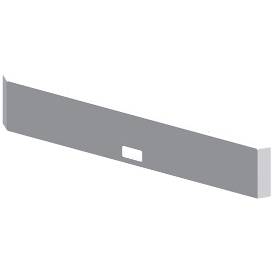 Lincoln Chrome 18 Inch Chrome Plated Texas Blind Mount Mitered End Bumper 10 Gauge W/ Step Holes & Black Steel Mounting Plates For Freightliner Classic 132Xl & 120 1990 Thru 2003