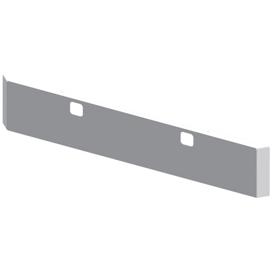 Lincoln Chrome 18 Inch Chrome Texas Blind Mount Mitered End Bumper, 10 Gauge W/ Tow Holes & Black Steel Mounting Plates For Freightliner Classic 132Xl & 120 2004 Thru 2007